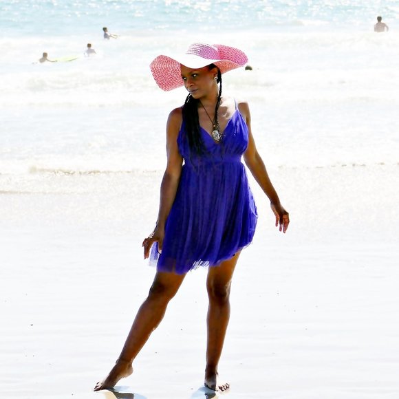 Blue Spaghetti Strap Mini Zip Halter Dress NWOT - Picture 1 of 11